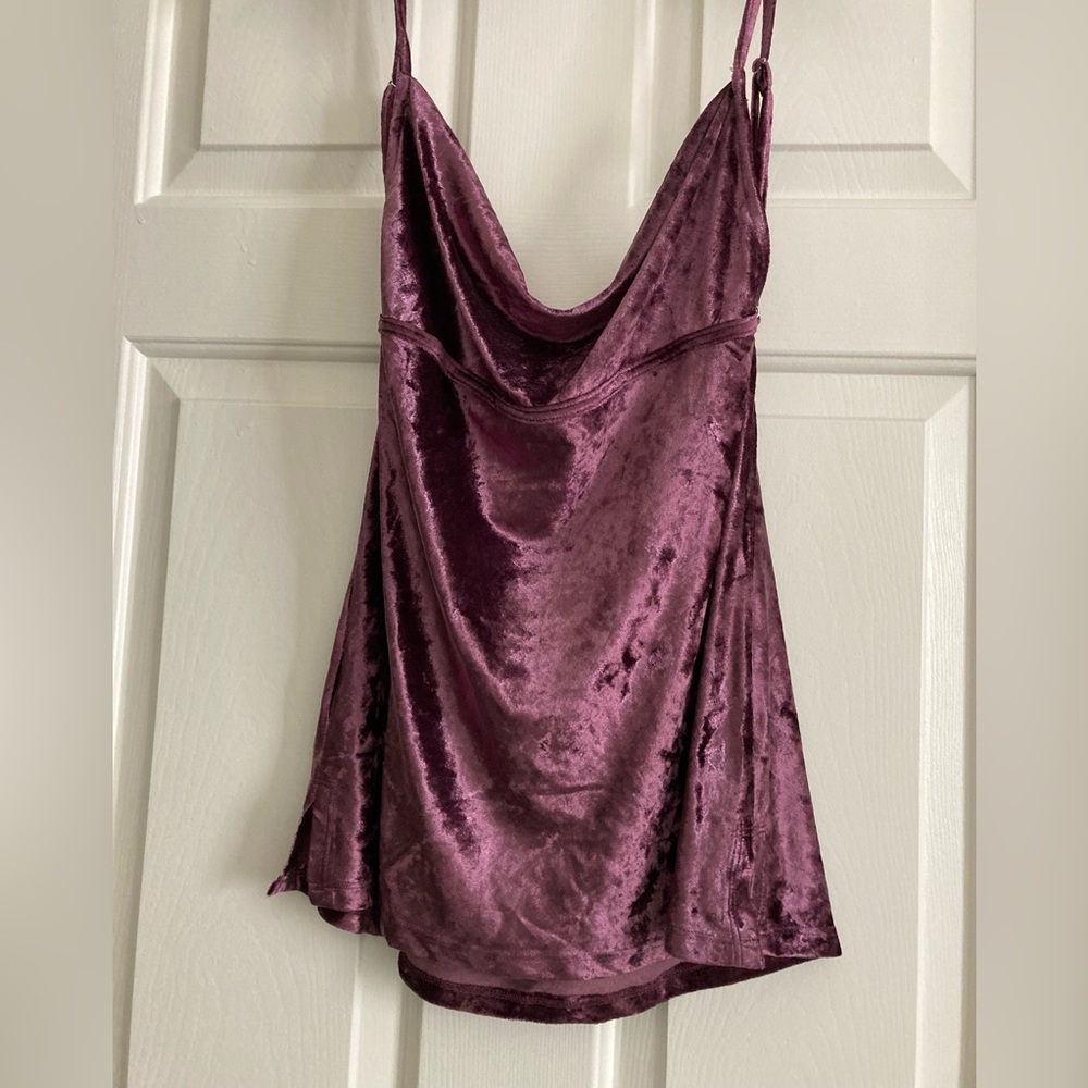 Free People Purple Velvet Tank Top